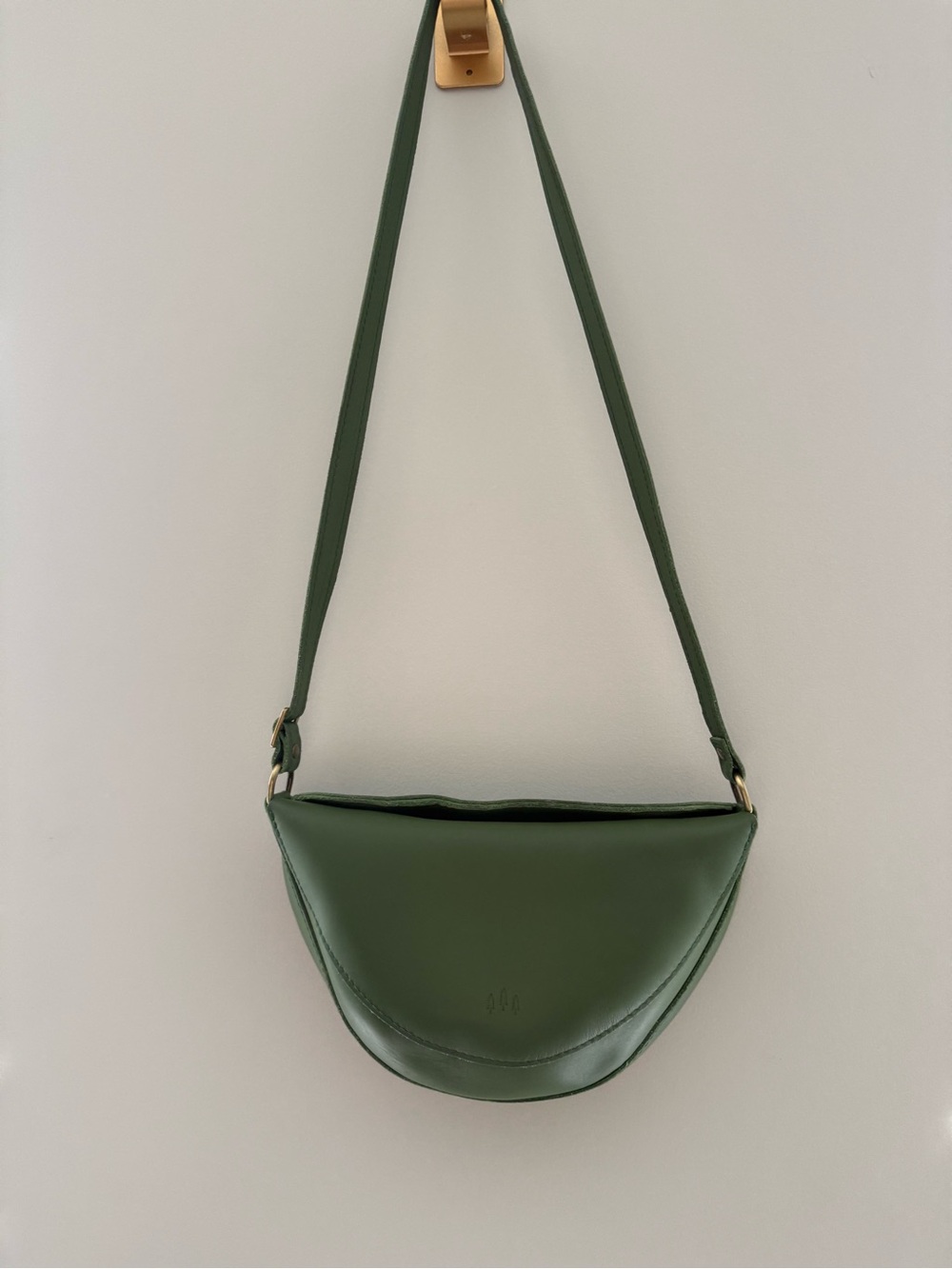 Portland Leather Goods Green Half-Moon Genuine Leather Shoulder Bag